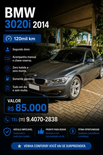 BMW 320I A 2.0 Turbo/activeflex 16V 184cv 4P 2014