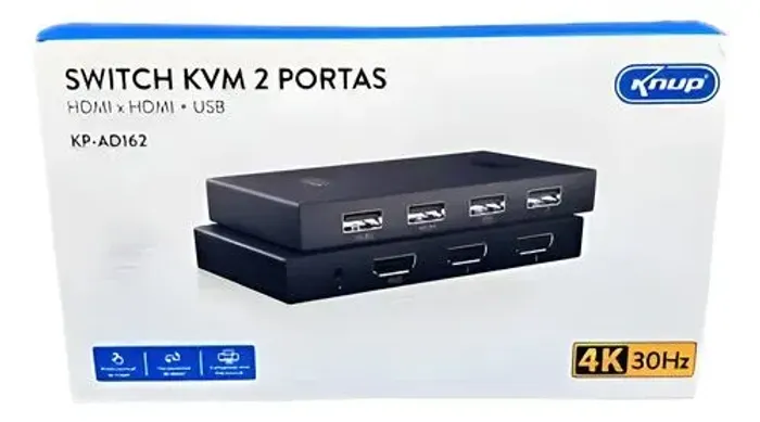 SWITCH KVM 2 PORTAS 4K