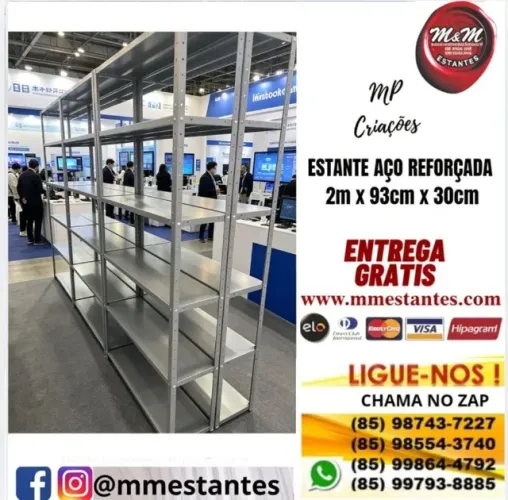Entrega Grátis - Estante de Aço Reforçada com 6 Bandejas