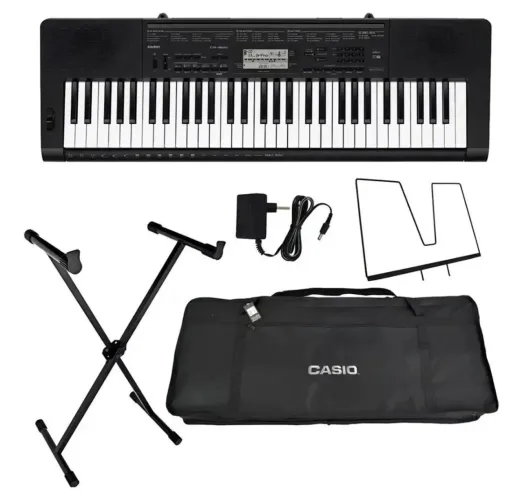 Teclado Casio CTK-3500 + Suporte + Capa + Fonte + Porta-Partitura | Completo