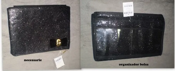 Necessaire e organizador de bolsas preta