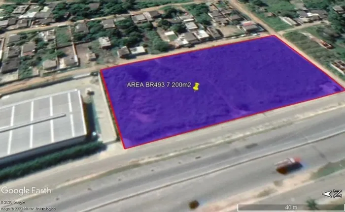 area BR 493, 7200m2 120m de frente x 60 RGI