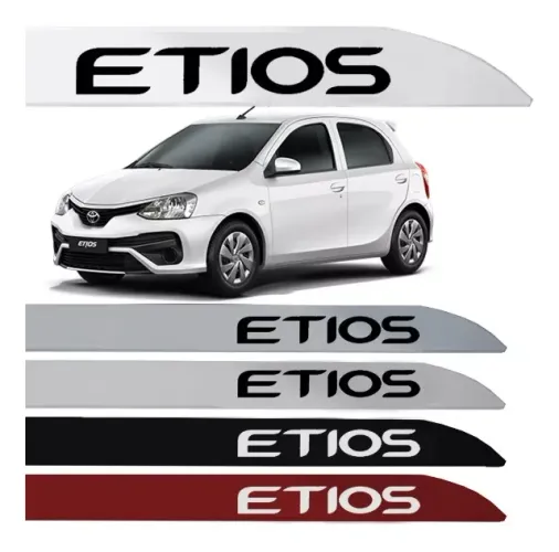 Friso Lateral Toyota Etios - Branco / Preto / Prata / Cinza / Vermelho / Azul