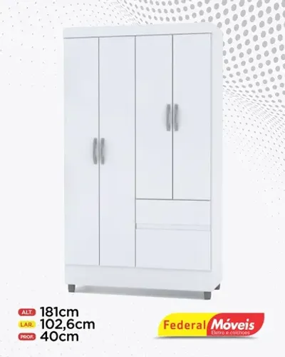 Guarda Roupa 4 Portas 2 Gavetas Direto da Fabrica Fazemos Entrega