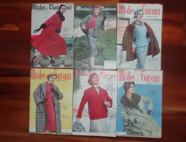 Coleção de Revistas Modes et Travaux dos Anos 1950