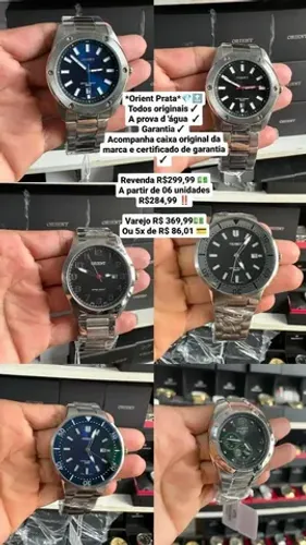 Relógios orient prata originais 