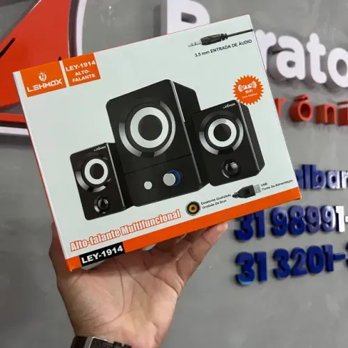 Caixa de Som Para Computador Notebook Lehmox Ley-1914 Áudio Potente e Design Moderno