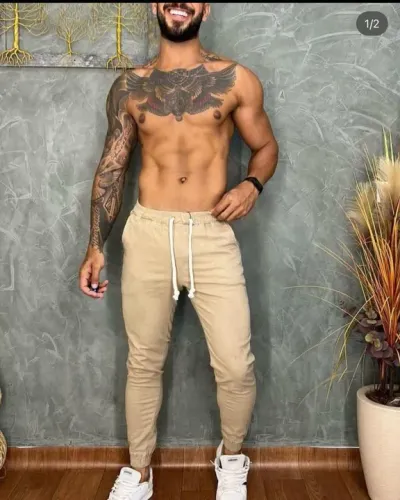 Calça jogger masculina com lycra 