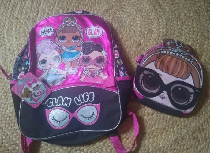 Kit mochila com lancheira infantil LOL NOVO