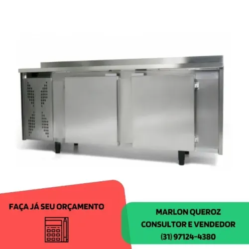 Balcão de Encosto 2,0M Inox Polar 220v