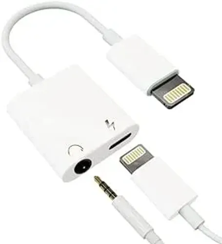 Adaptador Lightning Para Carregar E Usar Fone P2 E Microfone
