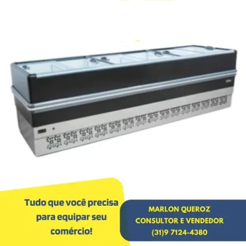 Ilha de Congelados Polar Dupla Ação Vidro Reto 3M LIGHT 220V