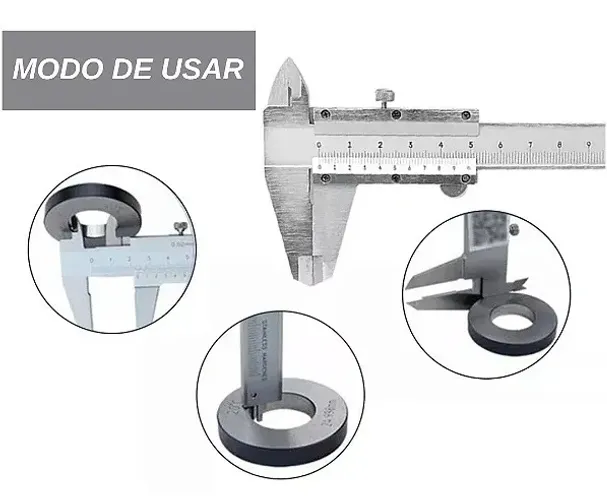 paquímetro universal 150mm x 0,2mm profissional em aço lwj-309