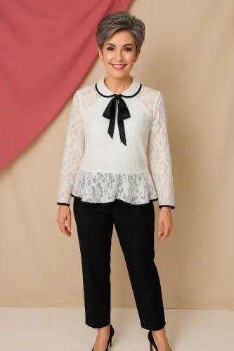 BLUSA PEPLUM DE RENDA