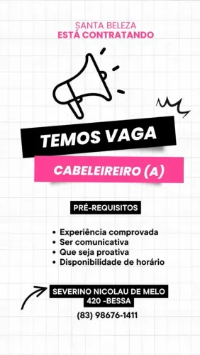 Oportunidade para Cabelereira 