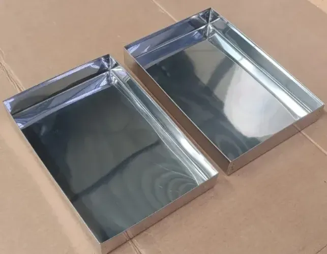 2x Bandejas em Aço Inox 30x20x4cm Profissional Nova Estufa Freezer Padaria Salgados Carnes