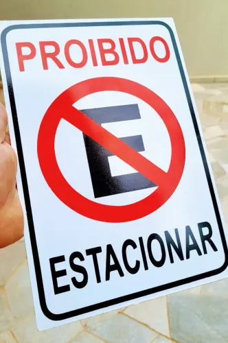 Placas PROIBIDO ESTACIONAR 20x30cm