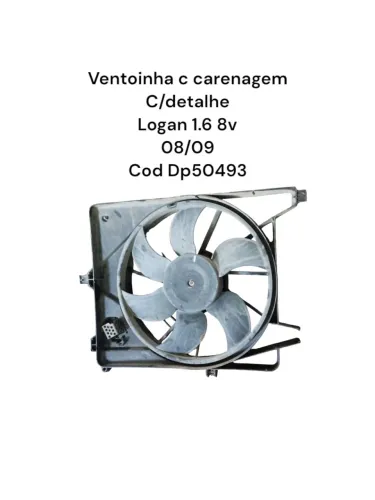 Ventoinha com carenagem Logan 1.6 8v