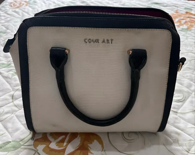 BOLSA DE COURO BRANCA