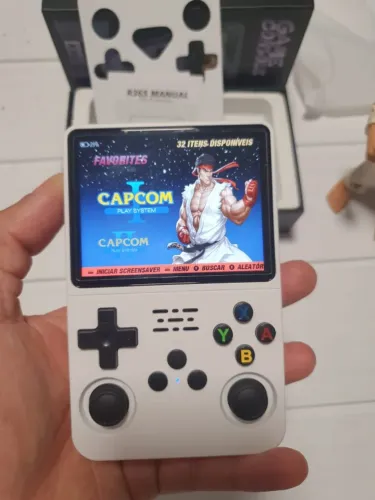 Game original retrô R36S 64gb +15.000 jogos,na caixa +2 películas +cabo +manual
