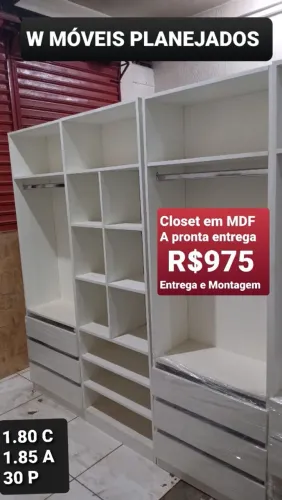 Closet Planejado em MDF - R$975,00