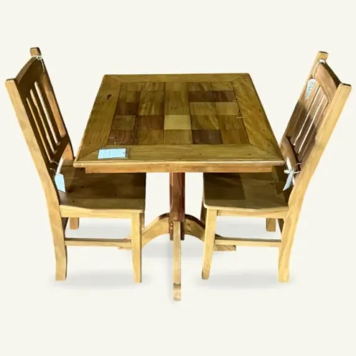 Conjunto Mesa Com 2 Cadeiras Madeira Maciça Peroba Rosa - Sob encomenda