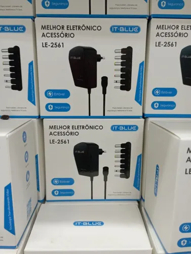 Fonte Carregador Eletrônico Multi Plug Universal LE-2561 IT-BLUE