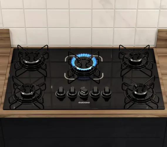 Cooktop Itatiaia 5 Bocas Itatiaia - Preto, novo na caixa, zona norte de Natal 