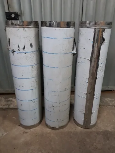 3 Tubos Inox de 117cm (C) x 30cm (D) para coifa de cozinha industrial