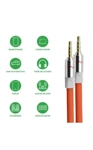Cabo P2/P2 Áudio 3.5mm STEREO 10 METROS para Smartphone, Tablet e Som