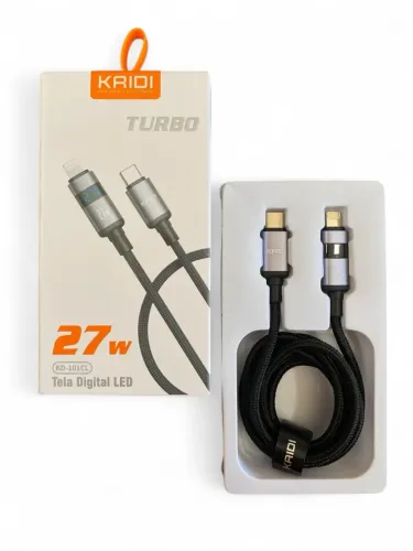 Cabo Turbo KAIDI 27W IOS com Display Digital