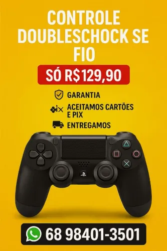 Controle Play 4 para Tv Smart, Pc, Notebook e PS4 Novos Garantia, Entregamos Aceitamos pix