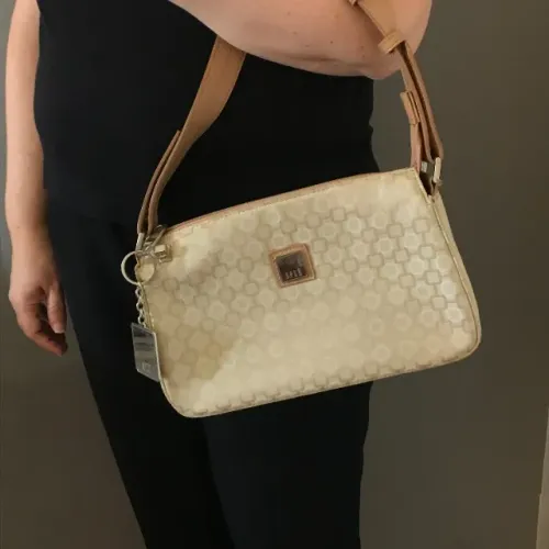Bolsa De Obro Marrom e Creme Em Couro Da Marca Splé 