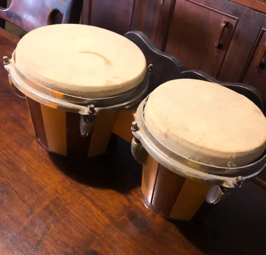 Bongo Percussão 2 peças, Tambor, Cromado
