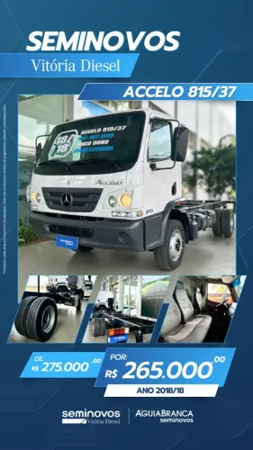 ACCELO 815 ANO 2018 ACCELO 1016, 8150, 5150, 10160, 1180 UNICO DONO r$ 265.000,00