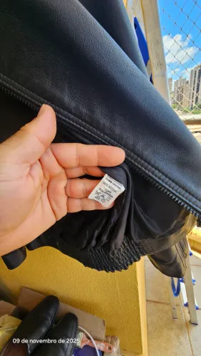 Jaqueta couro legítimo motociclistas 