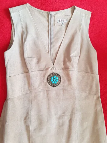 Vestido 100% couro Mc Bennett - 42 - nude