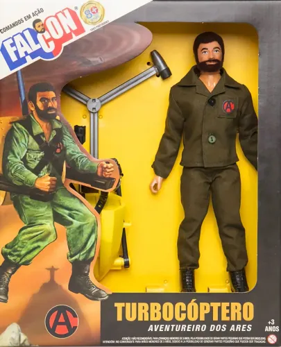 BONECO FALCON TURBOCOPTERO ESTRELA COLEÇÃO ANOS 80 LIMITADA BRINQUEDO ANTIGO RETRO 