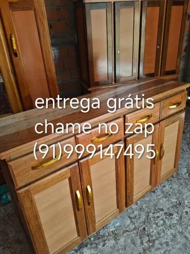 Balcão de cozinha 4 portas de madeira Maciça