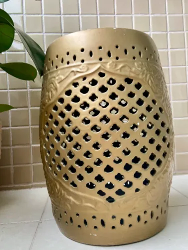 Seat Garden - Banco - Cerâmica - Cor Dourado (Marrocos For You)