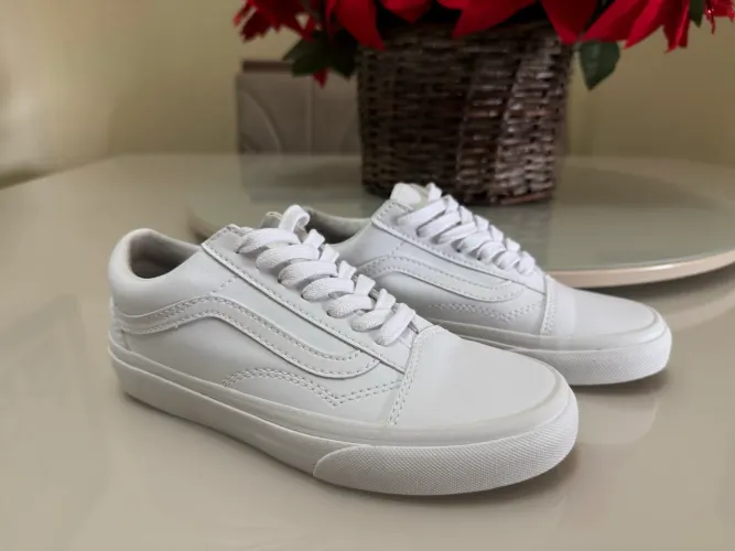 Vans Old Skool Branco - Couro - TAM 35