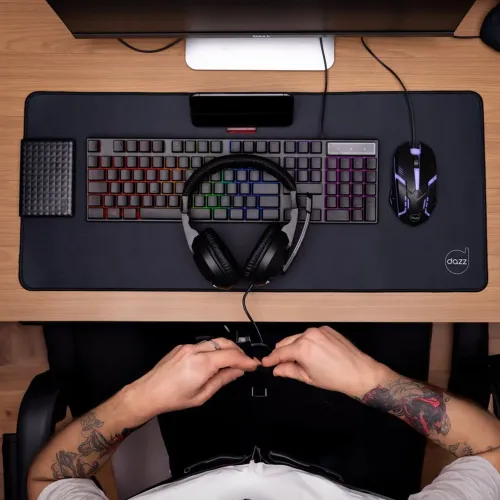 Kit gamer com 4 itens headset/Mousepad/teclado/mouse promoção