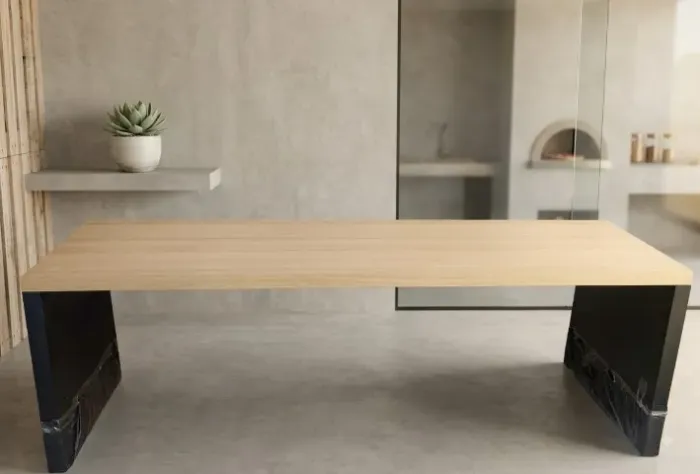 Mesa de escritório espaçosa estação de trabalho em MDF 200 x 58 Cm