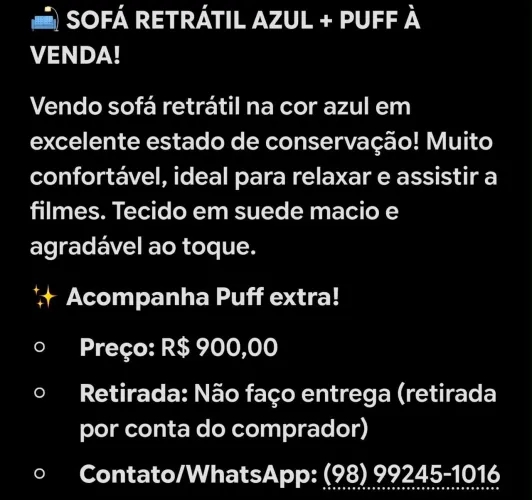 Vendo sofá retrátil