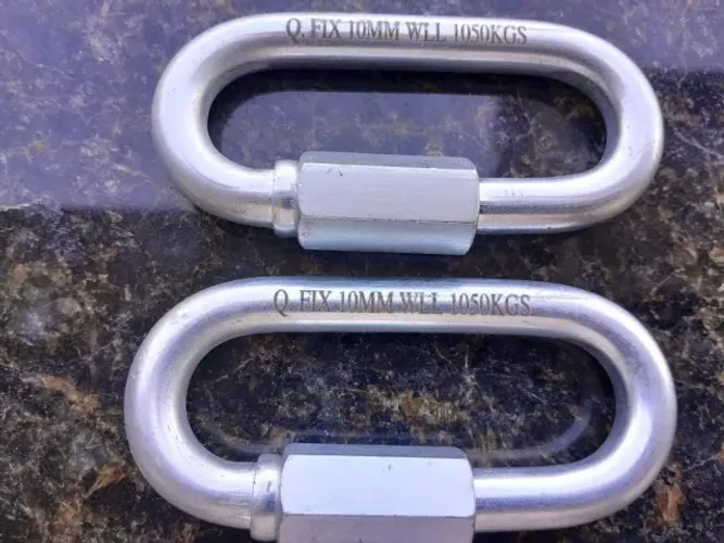 mosquetão oval 10mm, suporta 1050kg (1 tonelada) cada