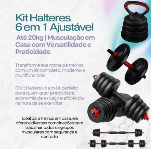 Kit halteres 6 em 1 ajustáveis
