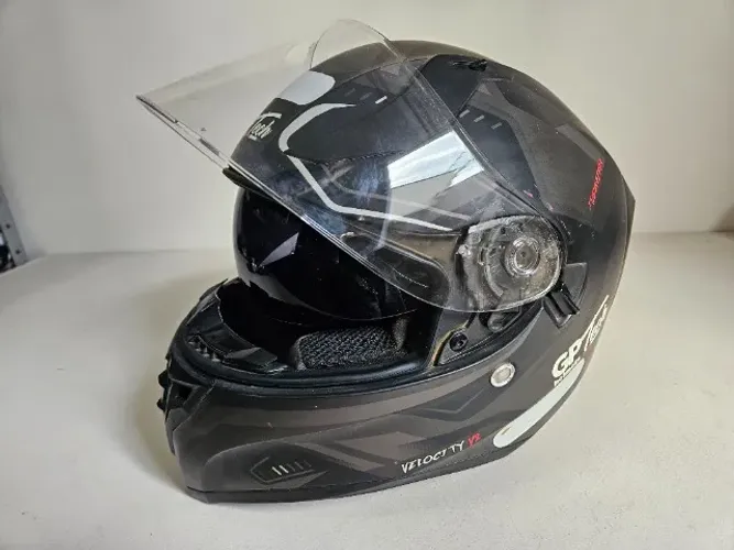Capacete GP TECH Velocity V2 Titanium Viseira Solar Fosco V128