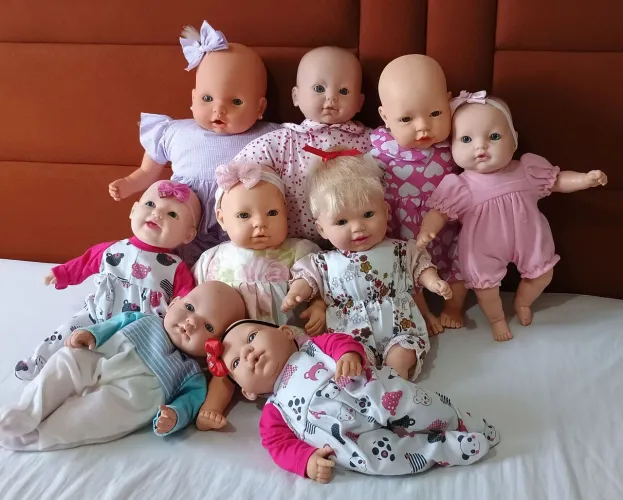 Lote de bonecas bebês com corpo em tecido