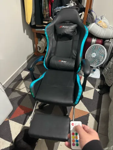 Cadeira Gamer X-Ray RGB LED com Apoio para Pés