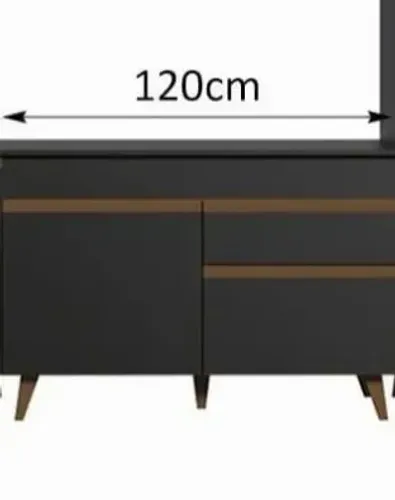 Balcao preto em mdf